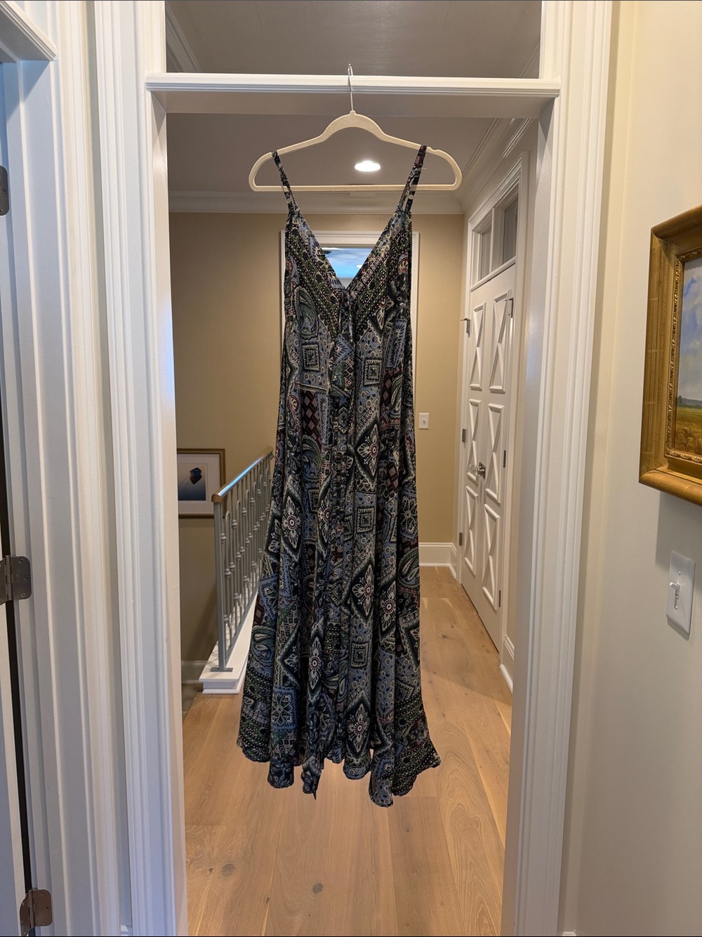 Advance Sleeveless black Patterned Maxi Dress